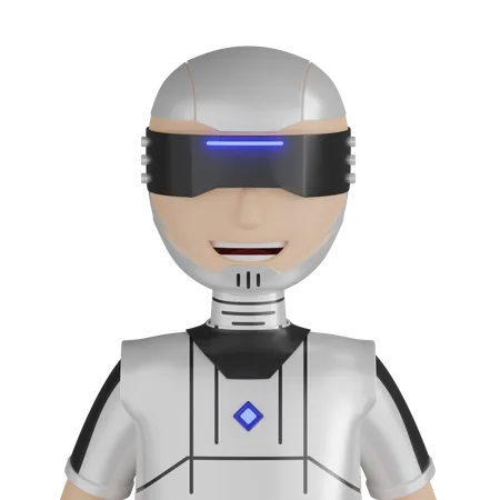 Personaje De Robot Cyborg Futurista 3D Icon