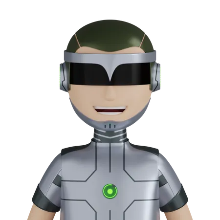 Personaje De Robot Cyborg Futurista 3D Icon