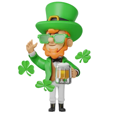 Personaje de San Patricio  3D Illustration