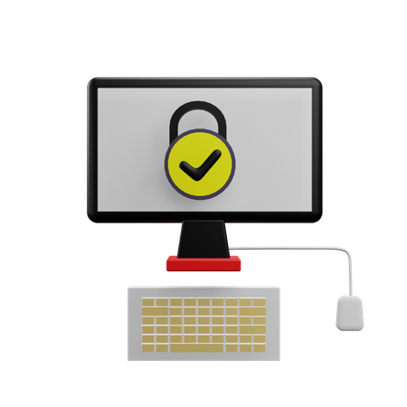 Personal Computer Security  3D Icon