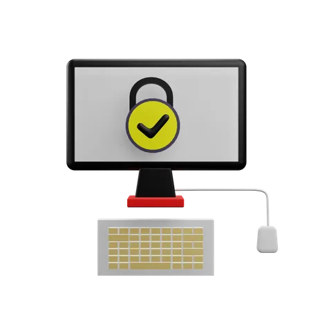 Personal Computer Security  3D Icon