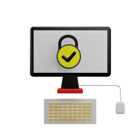 Personal Computer Security  3D Icon