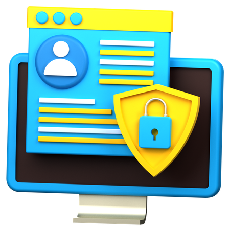 Personal Data Security  3D Icon