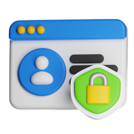 Personal Data Security  3D Icon