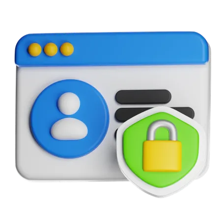 Personal Data Security  3D Icon