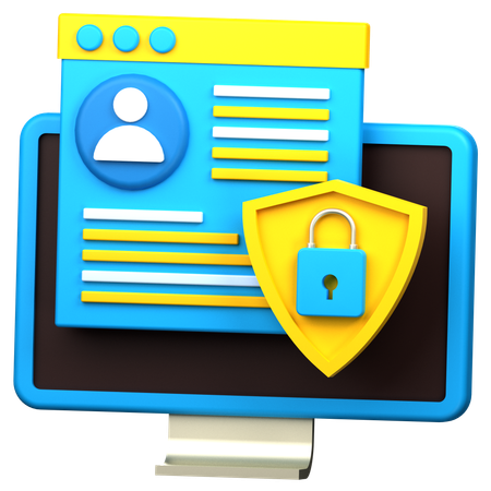 Personal Data Security  3D Icon