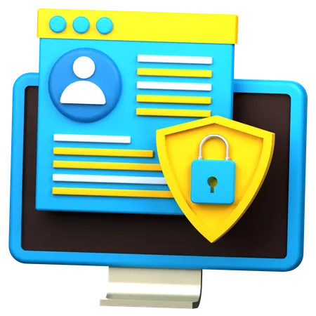 Personal Data Security  3D Icon
