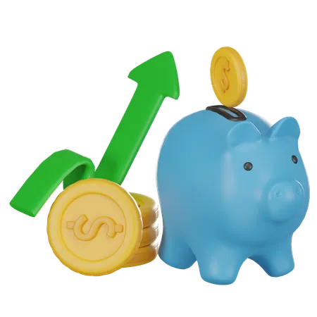 Piggy Savings 3 D Icon 3D Icon