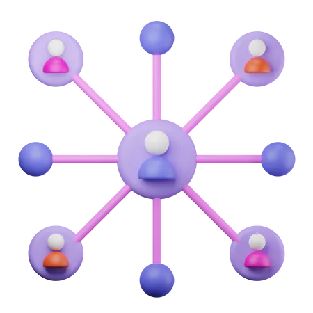 Personen Netzwerk  3D Icon