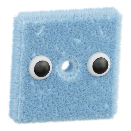 Personnage de cube de fourrure  3D Icon