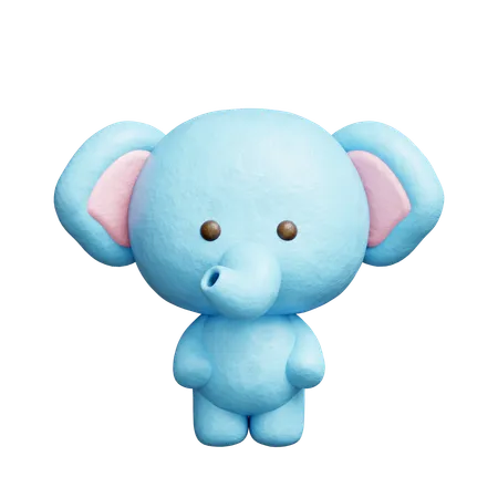 Personnage d'éléphant mignon  3D Icon