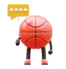 Personnage De Basket-ball Tenant Un Ballon De Communication