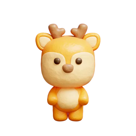 Personnage de cerf mignon  3D Icon