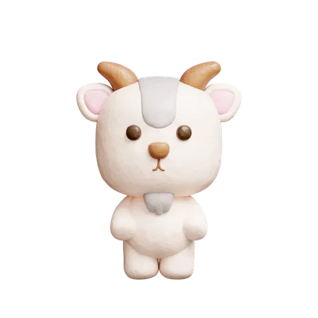 Personnage de chèvre mignon  3D Icon