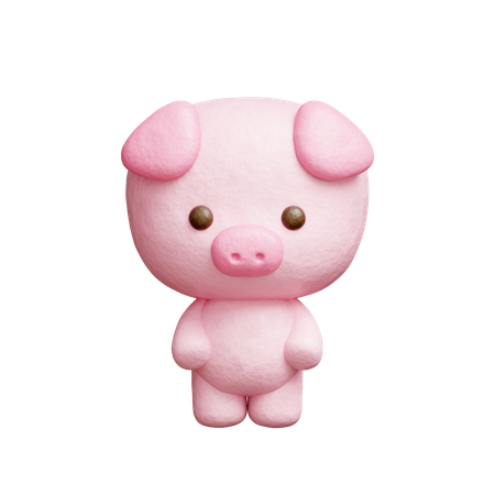 Personnage de cochon mignon  3D Icon