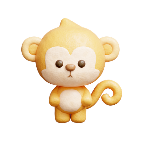 Personnage de singe mignon  3D Icon