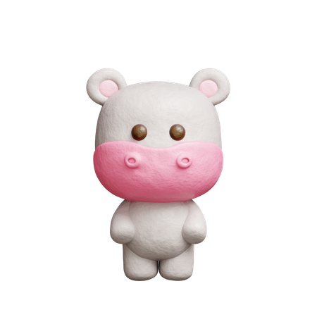 Personnage d'hippopotame mignon  3D Icon