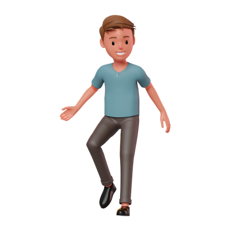 Pose flottante de personnage masculin  3D Illustration