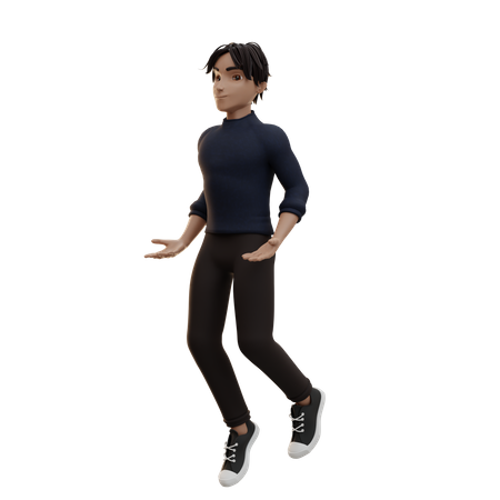 Personnage masculin volant  3D Illustration