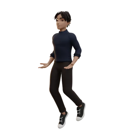 Personnage masculin volant  3D Illustration