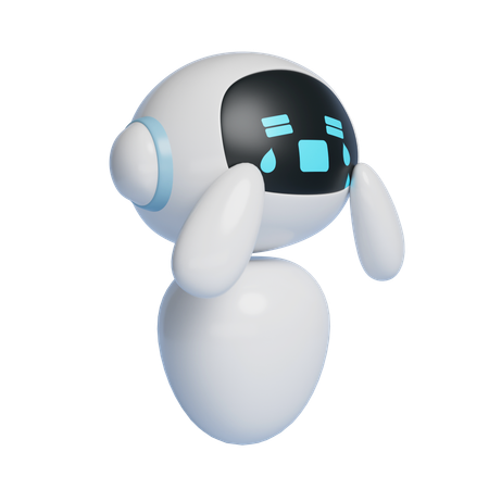 Personnage de robot AI qui pleure, graphismes 3D  3D Icon