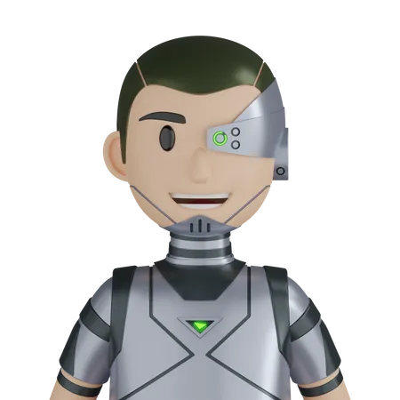 Personnage De Robot Cyborg Futuriste 3D Icon