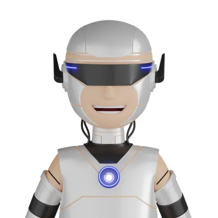 Personnage De Robot Cyborg Futuriste 3D Icon