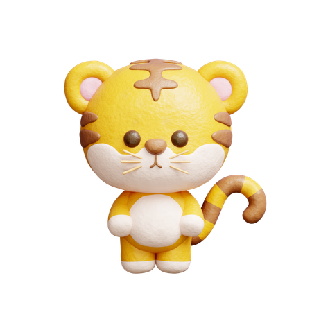 Personnage de tigre mignon  3D Icon