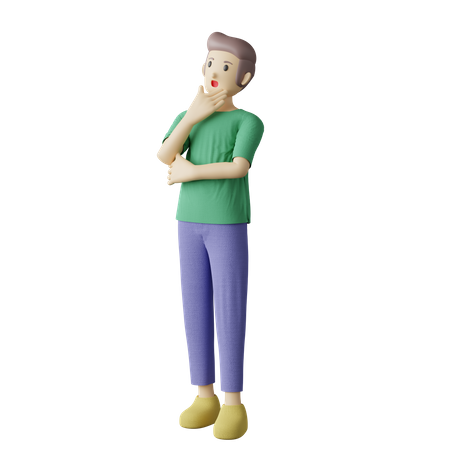 Pose confuse de personne occasionnelle  3D Illustration