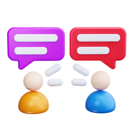 Personnes avec des bulles de dialogue  3D Icon