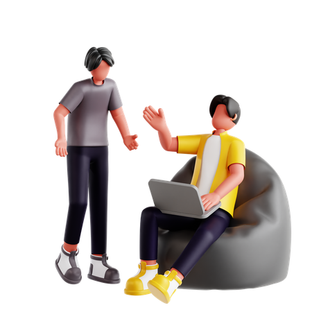 Personnes faisant une équipe de discussion  3D Illustration