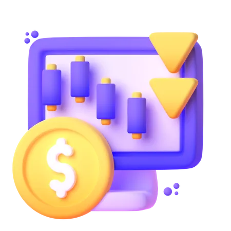 Perte boursière  3D Icon