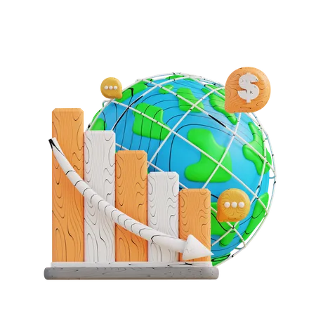 Perte de stock mondiale  3D Icon