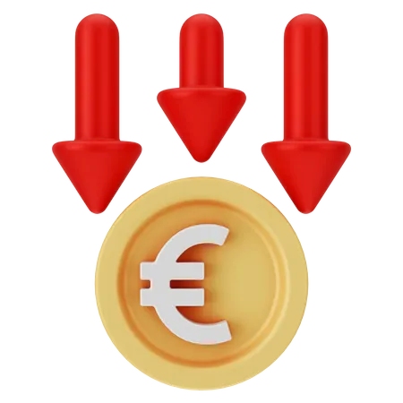 Perte d'euros  3D Icon