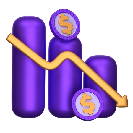 Perte financière  3D Icon