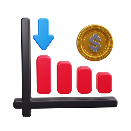 Perte financière  3D Icon