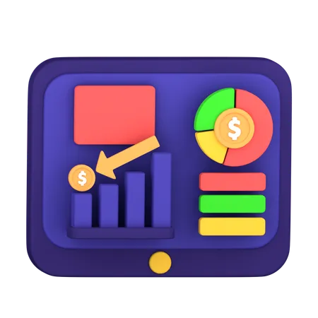 Perte financière en ligne  3D Icon