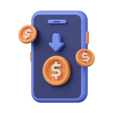 Perte financière en ligne  3D Icon