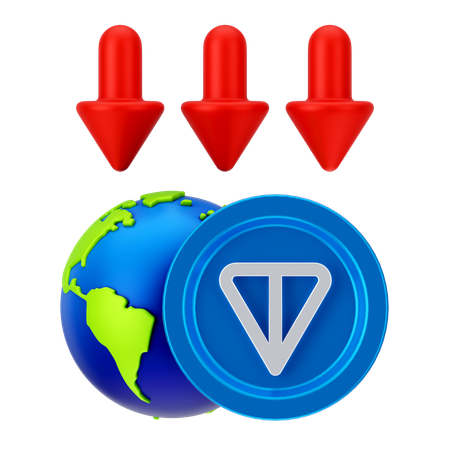 Perte globale de pièces de monnaie en tonnes  3D Icon