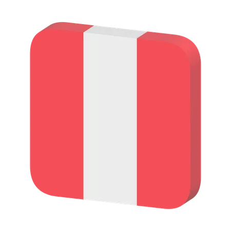 Peru Flag  3D Icon