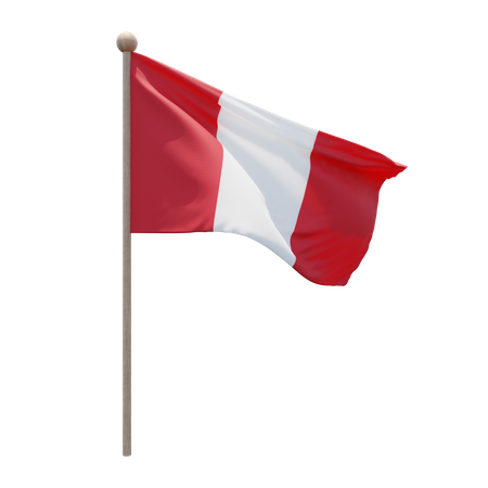 Peru-Fahnenmast  3D Flag