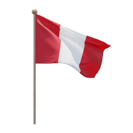 Peru-Fahnenmast  3D Flag