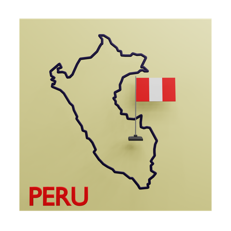 Peru Map  3D Icon