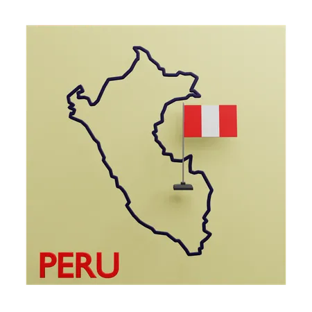 Peru Map  3D Icon