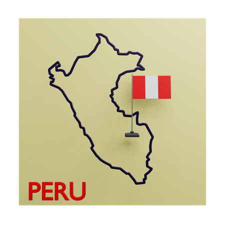 Mapa do peru  3D Icon