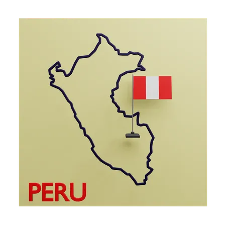 Mapa do peru  3D Icon