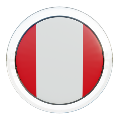 Peru Round Flag 3D Icon