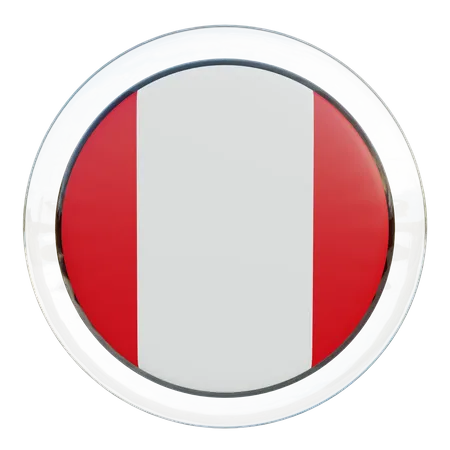 Peru Round Flag  3D Icon