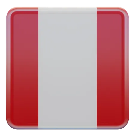 Peru Square Flag  3D Icon