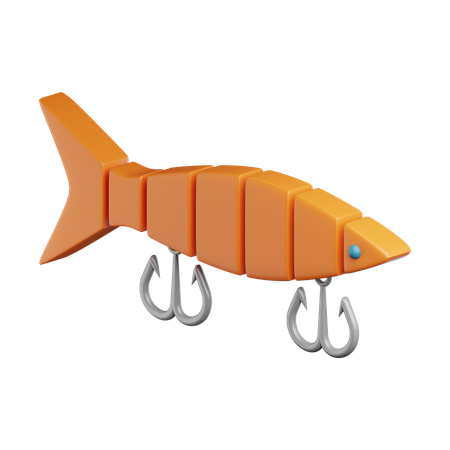 Pesca con cebo falso  3D Icon